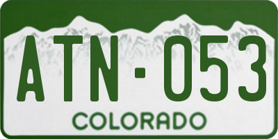 CO license plate ATN053