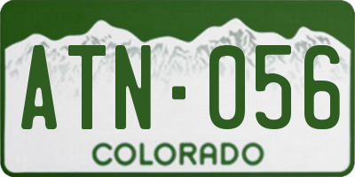 CO license plate ATN056