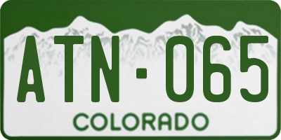 CO license plate ATN065