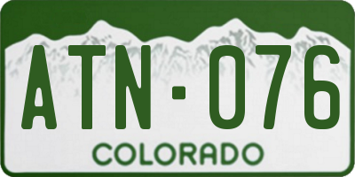 CO license plate ATN076