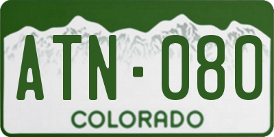 CO license plate ATN080