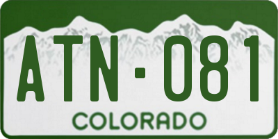 CO license plate ATN081