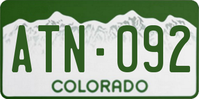 CO license plate ATN092