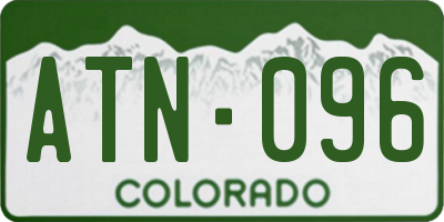CO license plate ATN096