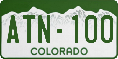 CO license plate ATN100