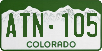 CO license plate ATN105