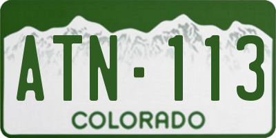 CO license plate ATN113