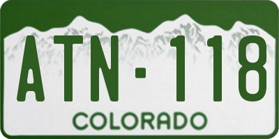 CO license plate ATN118