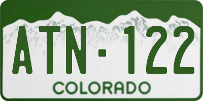 CO license plate ATN122