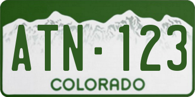 CO license plate ATN123