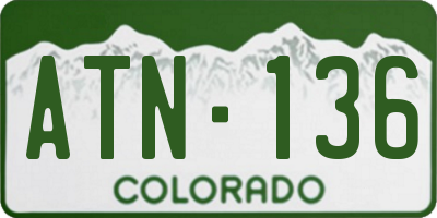 CO license plate ATN136