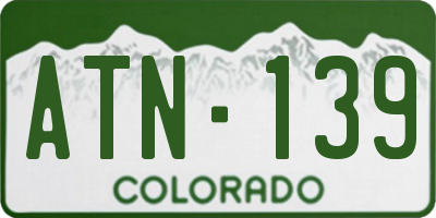 CO license plate ATN139