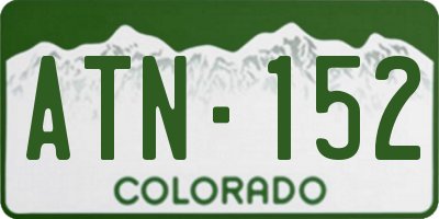 CO license plate ATN152