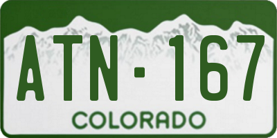 CO license plate ATN167