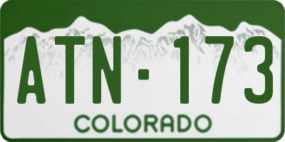 CO license plate ATN173