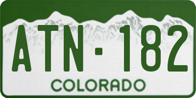 CO license plate ATN182