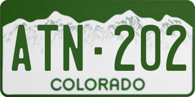 CO license plate ATN202