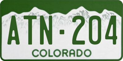 CO license plate ATN204
