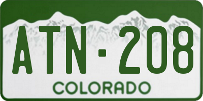 CO license plate ATN208