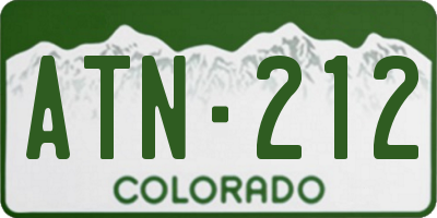 CO license plate ATN212
