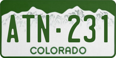 CO license plate ATN231