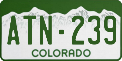 CO license plate ATN239