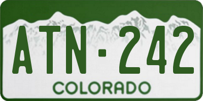 CO license plate ATN242