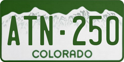 CO license plate ATN250