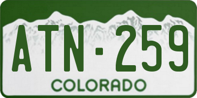 CO license plate ATN259