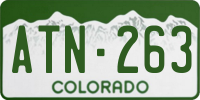 CO license plate ATN263