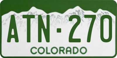 CO license plate ATN270