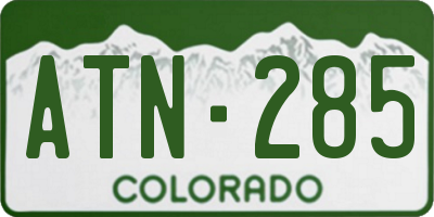 CO license plate ATN285