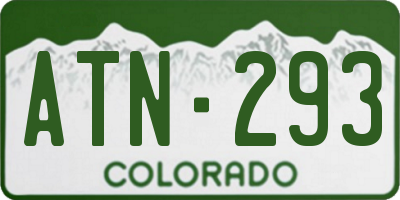CO license plate ATN293