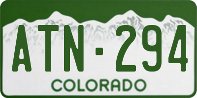 CO license plate ATN294