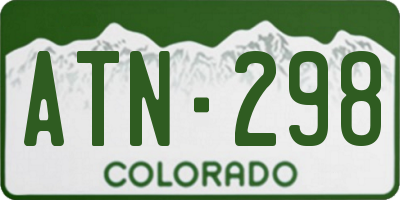 CO license plate ATN298