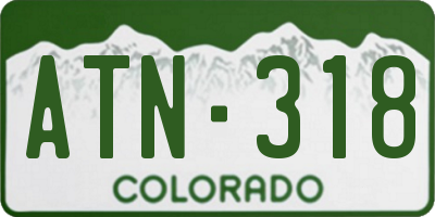CO license plate ATN318