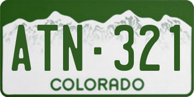 CO license plate ATN321