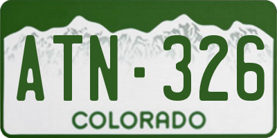 CO license plate ATN326