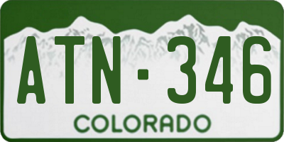 CO license plate ATN346