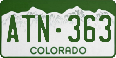 CO license plate ATN363