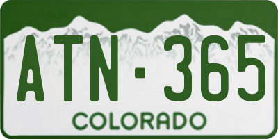CO license plate ATN365