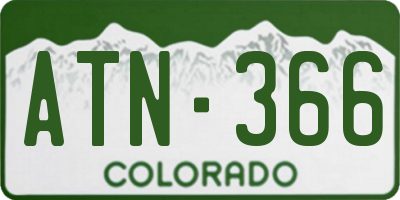 CO license plate ATN366
