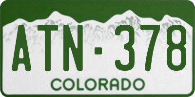 CO license plate ATN378