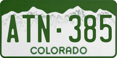 CO license plate ATN385