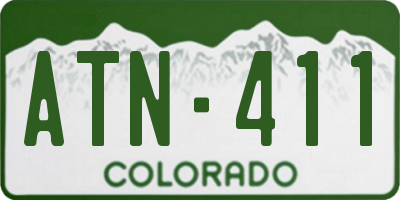 CO license plate ATN411