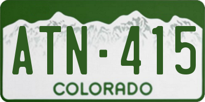 CO license plate ATN415
