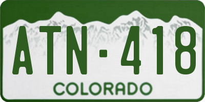 CO license plate ATN418