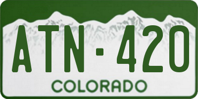 CO license plate ATN420