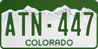 CO license plate ATN447