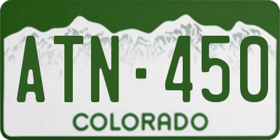 CO license plate ATN450